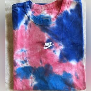 Nike Vibrant Tie-Dye Shirt in Red and Blue
